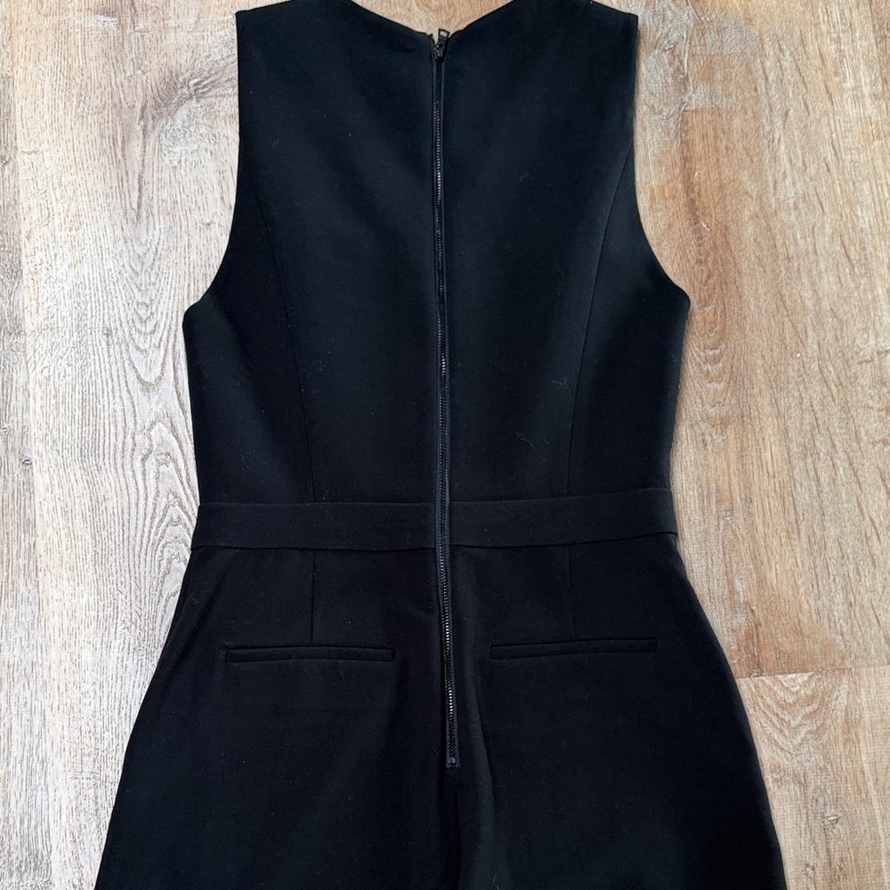 Alice & Olivia Black Sleeveless Romper with Gold Buttons - Picture 3 of 3